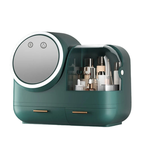 Cosmetic Organizer with LED Light and HD Mirror – Multi-Color Makeup Storage Box for Vanity and Travel 0